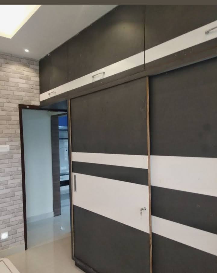 Apartment Entrance Safety Door with Backlit CNC Floral Jaali & Wood Rafters - Execution #